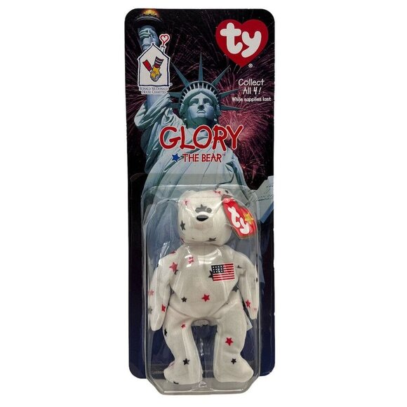 Ty Beanie Baby Glory The Bear 1998 McDonalds Exclusive Collectible Stars & Strip - Picture 2 of 4